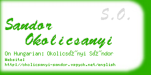 sandor okolicsanyi business card